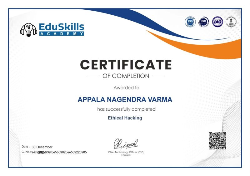 Ethical Hacking certificate